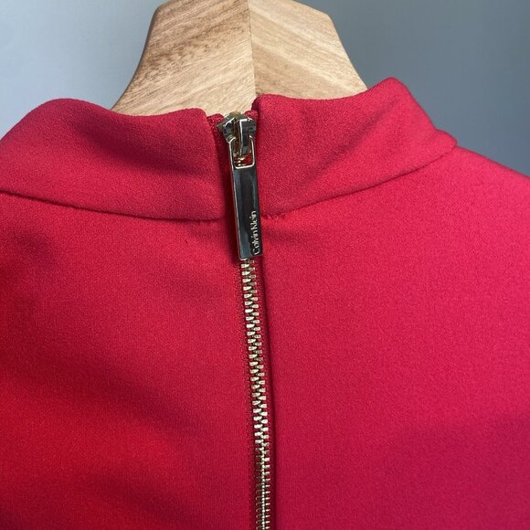 CALVIN KLEIN BOW TIE SHEATH DRESS HOT PINK SIZE 6 NWT OFFICE DATE NIGHT PARTY - Picture 8 of 13